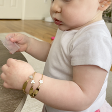 14K GOLD ENGRAVABLE MEGAN FLOWER BABY BRACELET