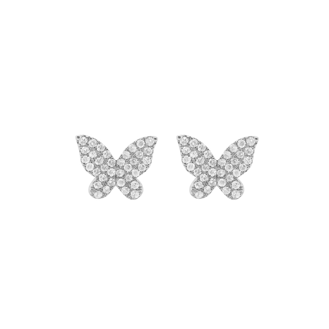 14K GOLD DIAMOND BELINDA BUTTERFLY STUDS