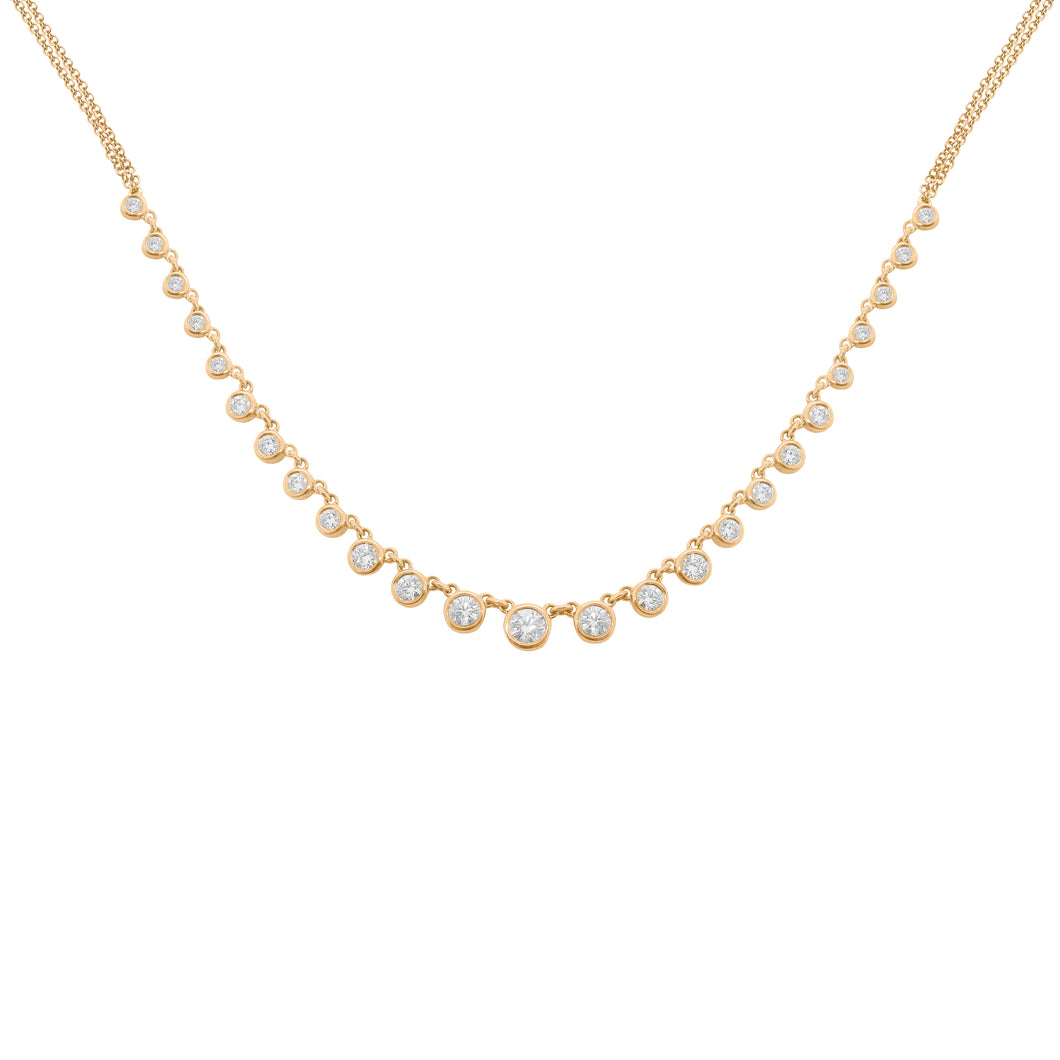 14K GOLD DIAMOND KAREN BEZEL NECKLACE