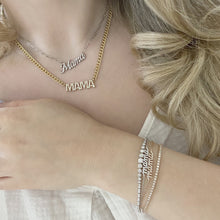 14K GOLD DIAMOND PAPERCLIP MAMA NECKLACE