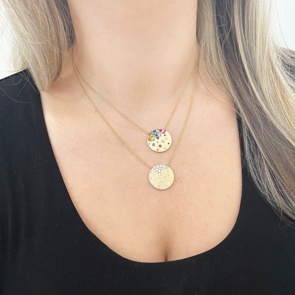 14K GOLD MULTICOLOR SAPPHIRE LYDIA CONFETTI NECKLACE