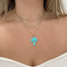 14K GOLD DIAMOND TURQUOISE MULTI MACKENZIE MUSHROOM CHARM