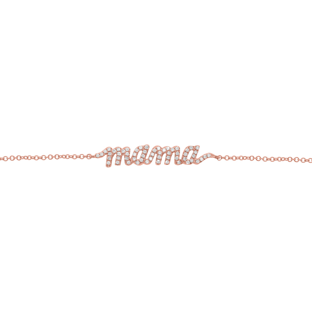 14K GOLD DIAMOND SCRIPT MAMA BRACELET