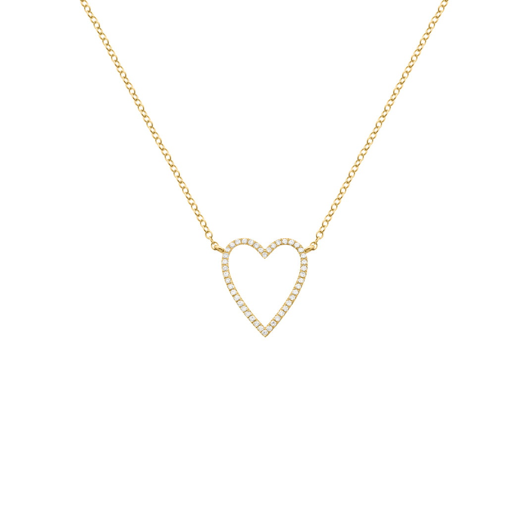 14K GOLD DIAMOND SMALL SIENNA HEART NECKLACE