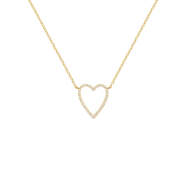 14K GOLD DIAMOND SMALL SIENNA HEART NECKLACE