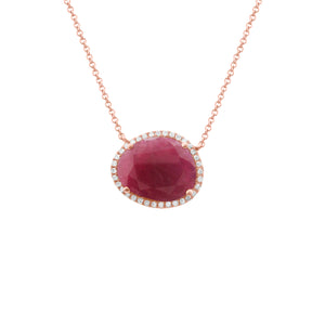 14K GOLD DIAMOND AND RUBY CARA NECKLACE