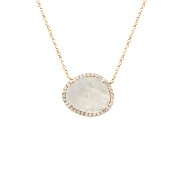 14K GOLD DIAMOND AND MOONSTONE CARA NECKLACE