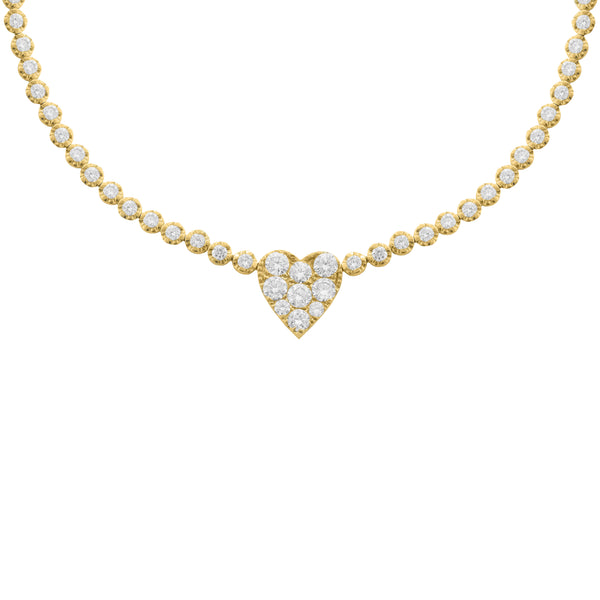 14K GOLD DIAMOND KATIE HEART CHOKER