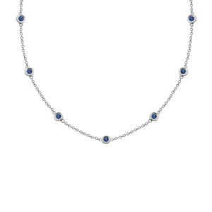 14K GOLD SAPPHIRES BY THE YARD NECKLACE
