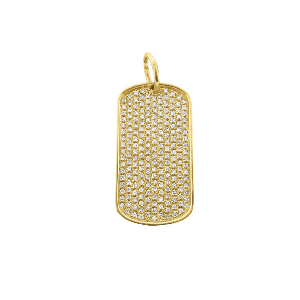 14K GOLD DIAMOND RORY DOG TAG CHARM