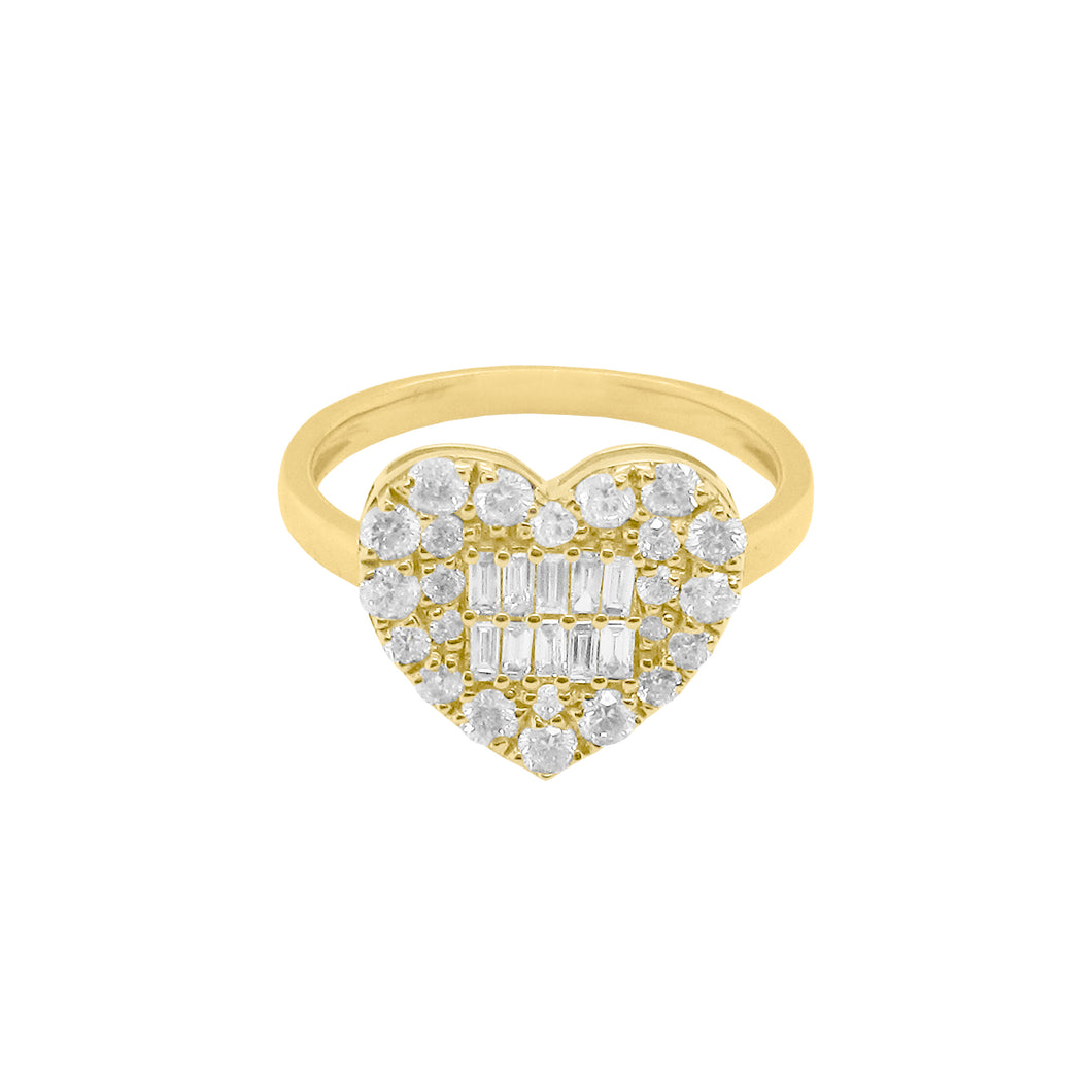 14K GOLD DIAMOND GABBY HEART RING