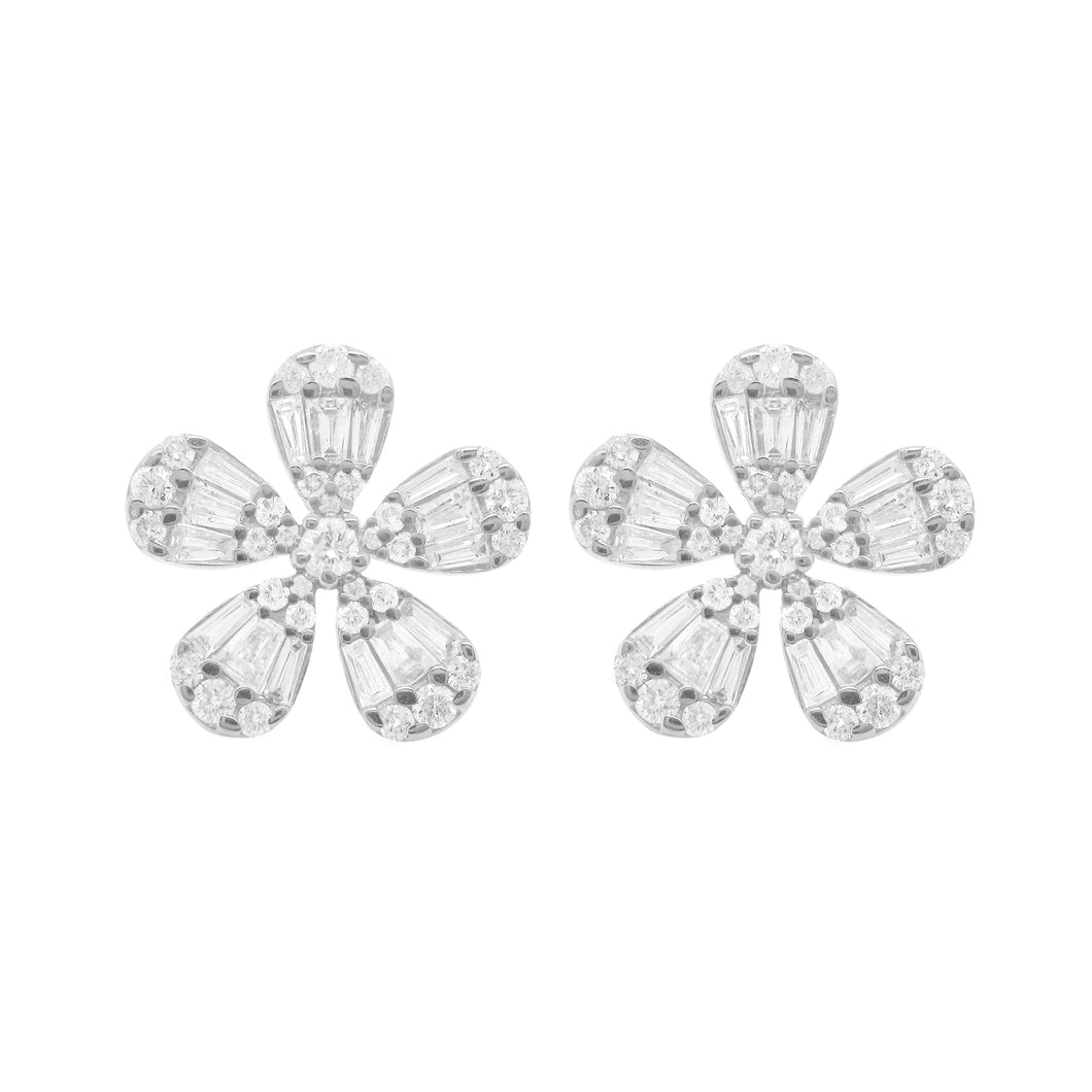 14K GOLD DIAMOND MANDY FLOWER EARRINGS