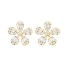 14K GOLD DIAMOND MANDY FLOWER EARRINGS