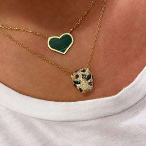 14K GOLD MEGAN SINGLE GREEN HEART NECKLACE