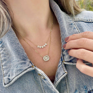 14K GOLD DIAMOND AND MOONSTONE RELLA NECKLACE