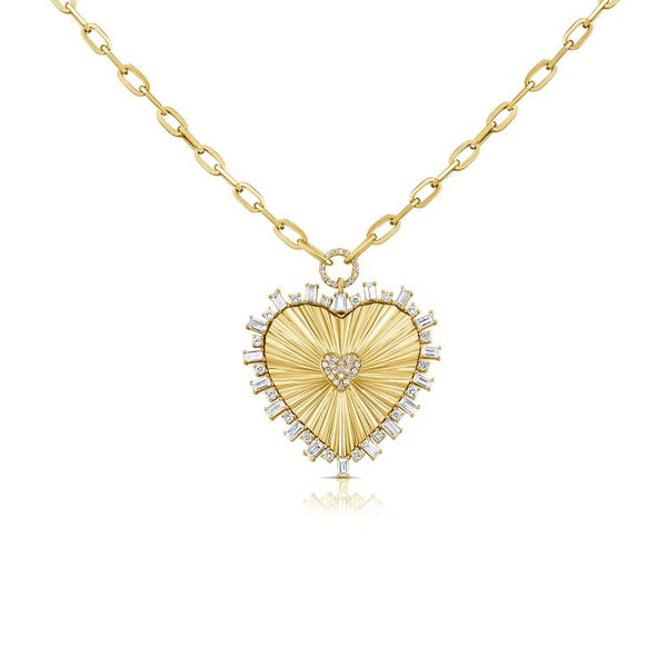 14K GOLD DIAMOND HALSEY HEART NECKLACE