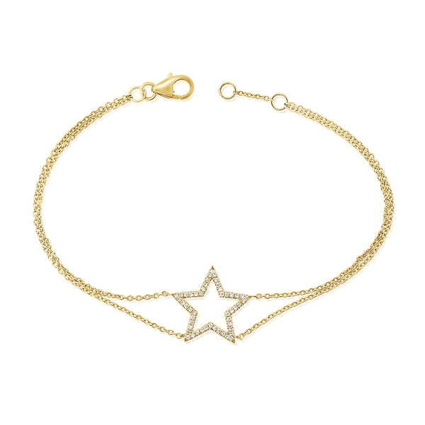 14K GOLD DIAMOND ARIANA STAR BRACELET