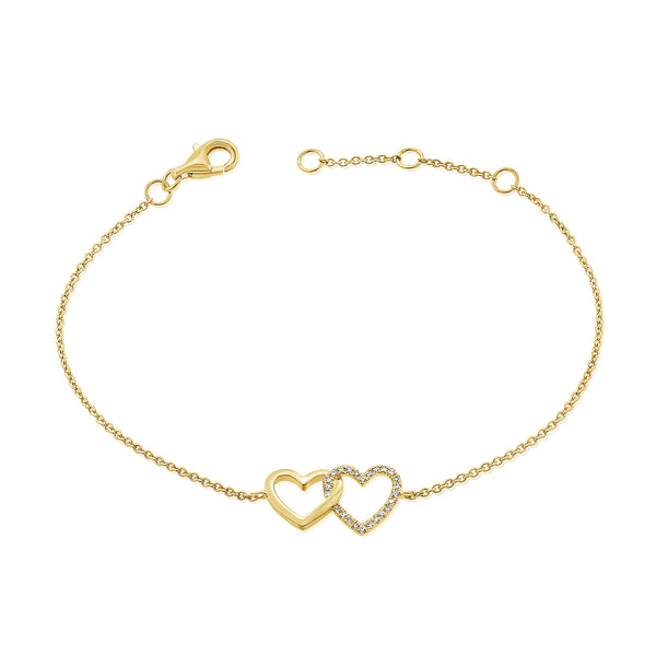 14K GOLD DIAMOND TOVA HEART BRACELET