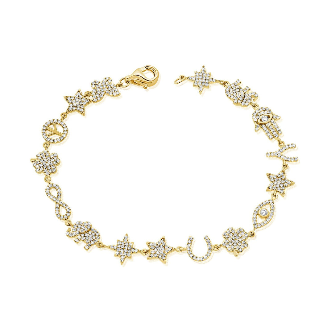 14K GOLD DIAMOND MEDIUM LUCKY BRACELET