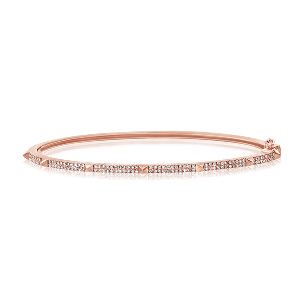 14K GOLD DIAMOND MINI SAMMY SPIKE BANGLE