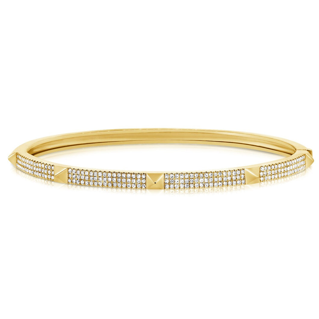 14K GOLD DIAMOND SMALL SAMMY SPIKE BANGLE