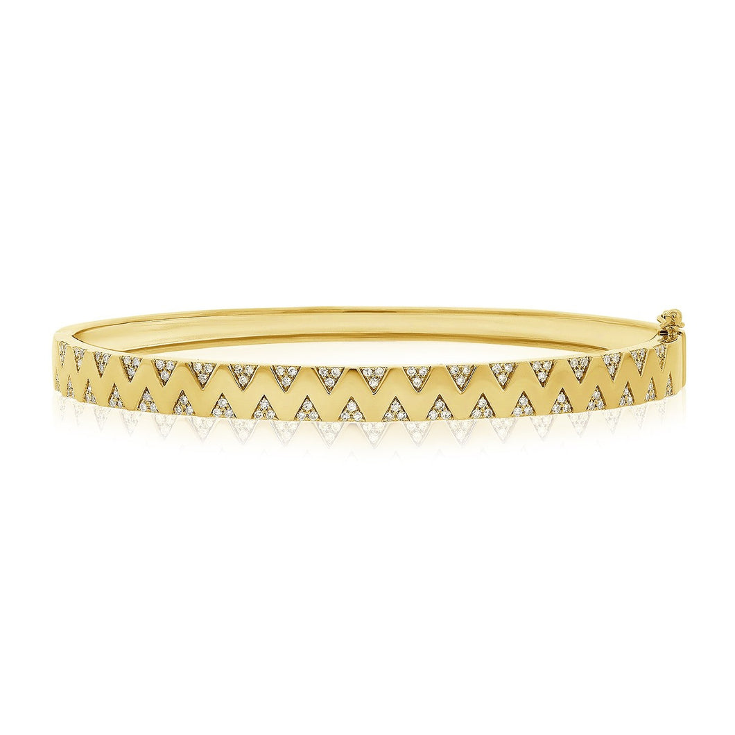 14K GOLD DIAMOND KENDRA ZIGZAG BANGLE