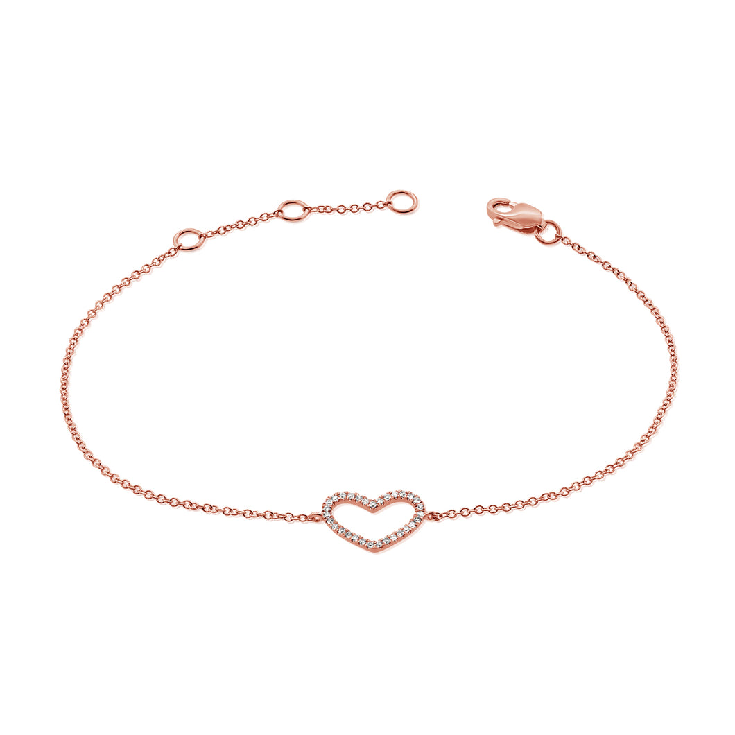 14K GOLD DIAMOND GISELE HEART BRACELET