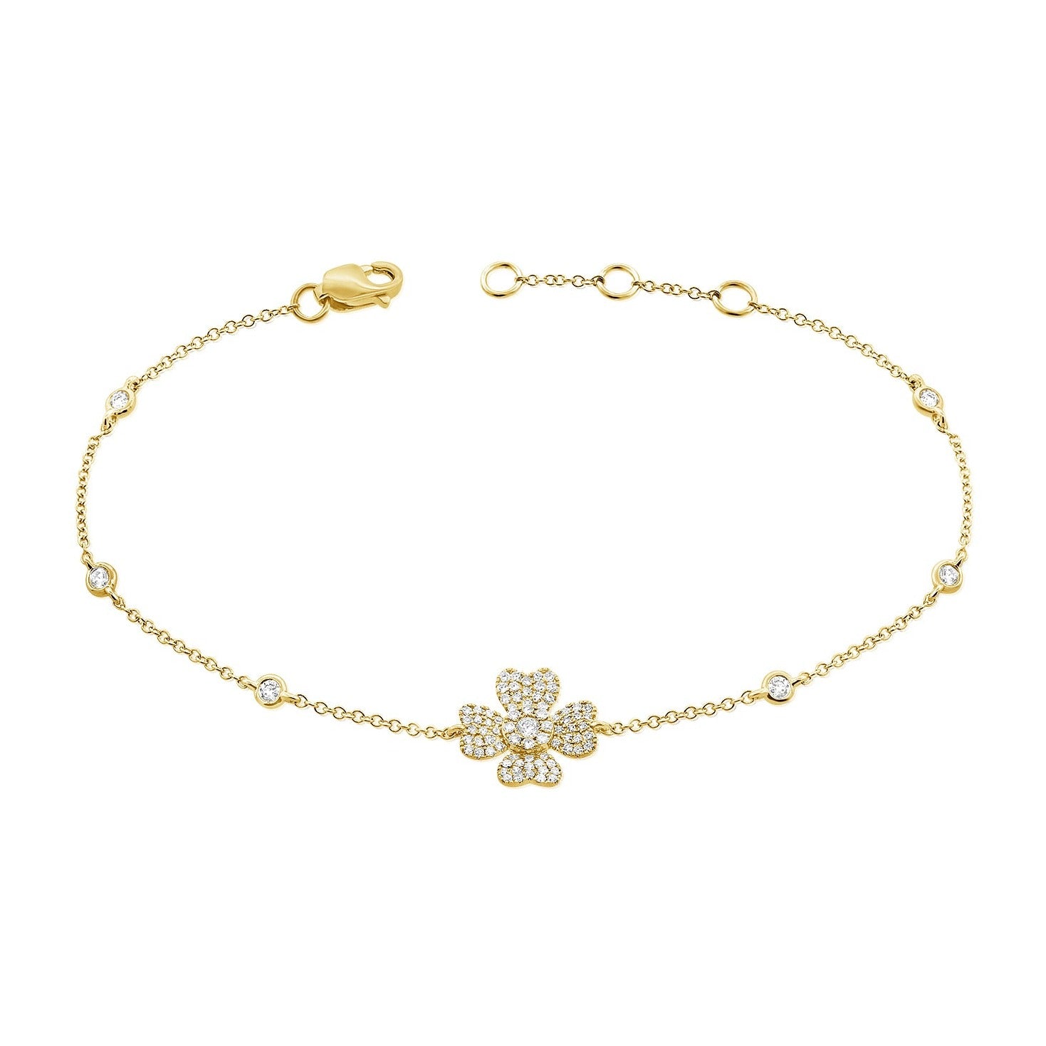14K GOLD DIAMOND TORI FLOWER BRACELET – Jen K Online