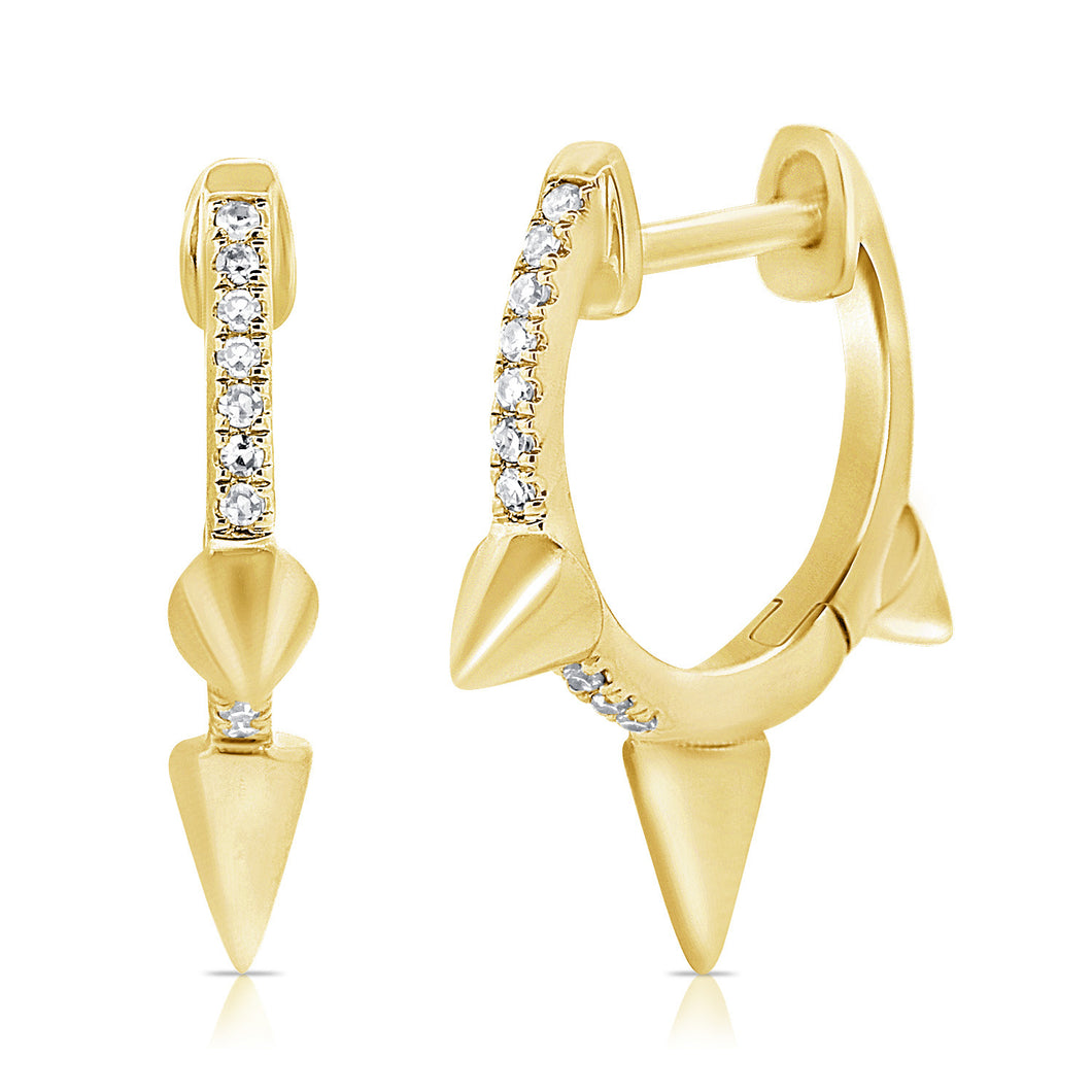 14K GOLD DIAMOND ESME SPIKE HUGGIES