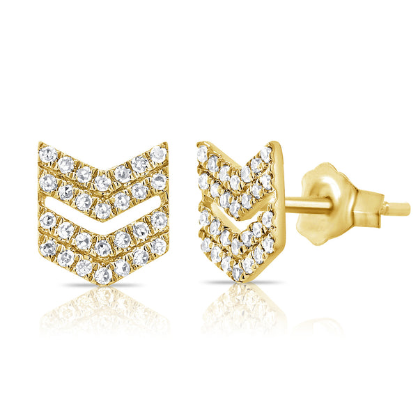 14K GOLD DIAMOND LILAH ARROW STUDS