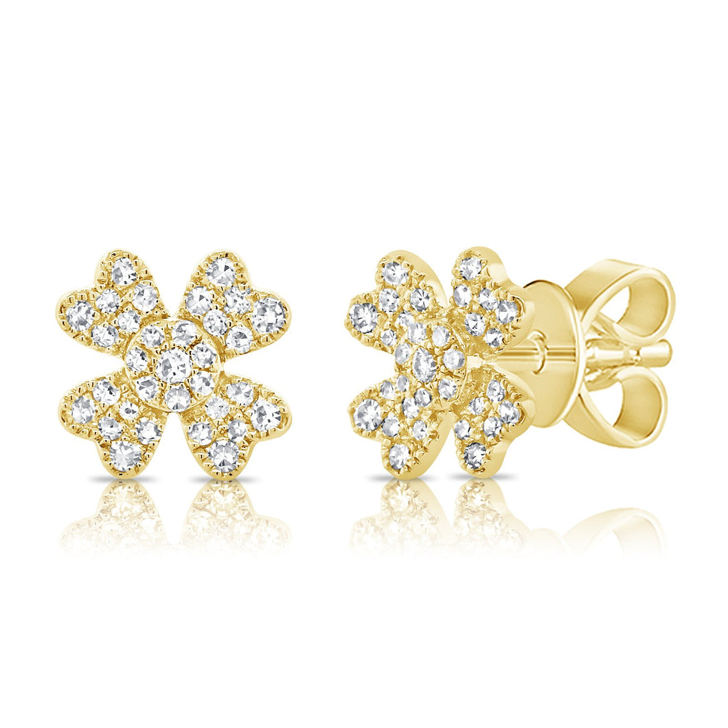 14K GOLD DIAMOND SMALL TORI STUDS