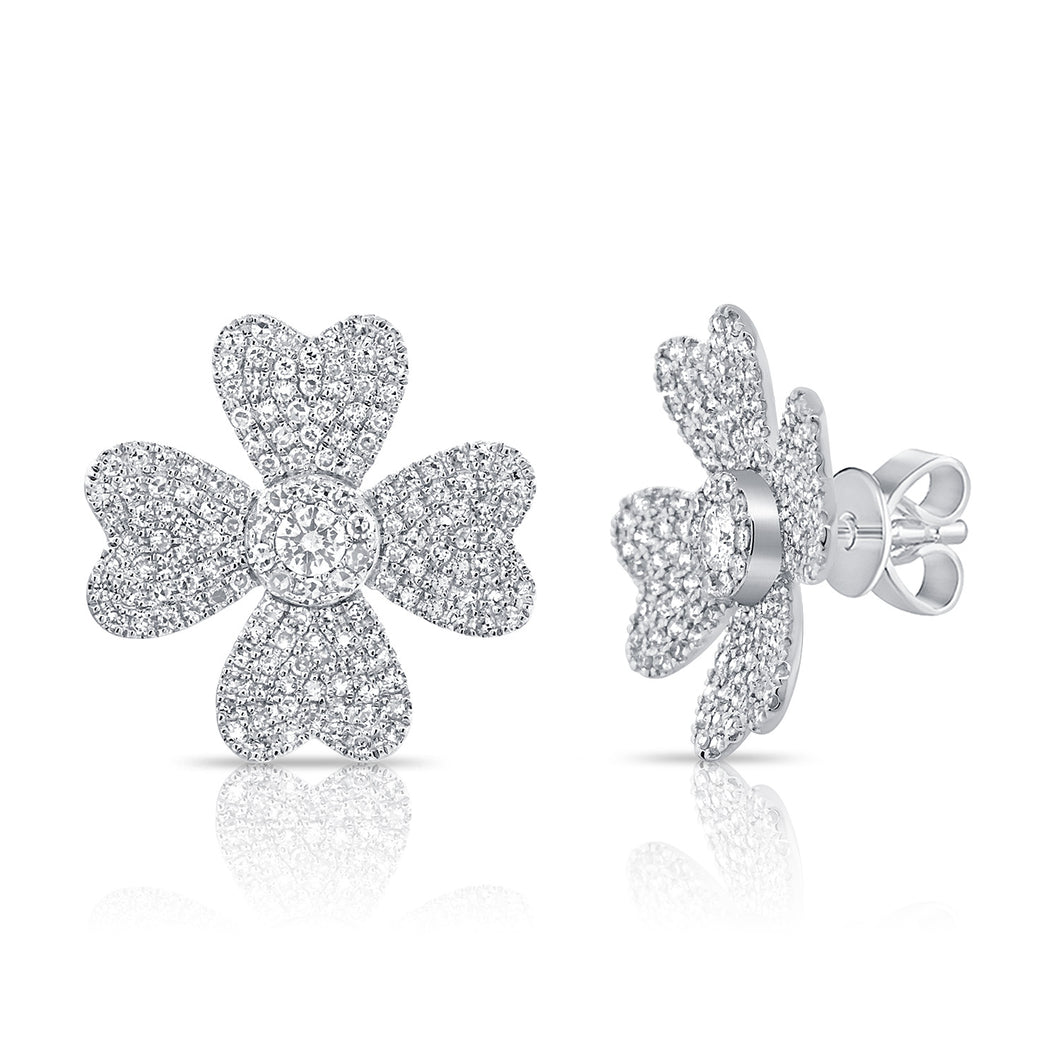 14K GOLD DIAMOND LARGE TORI STUDS