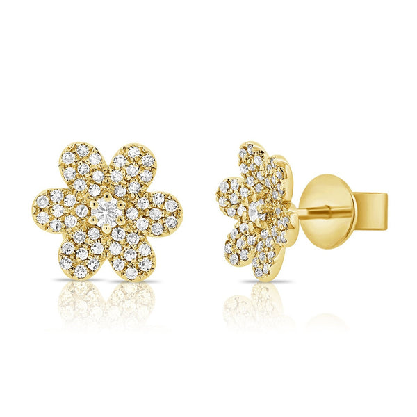 14K GOLD DIAMOND ARIANA FLOWER STUDS