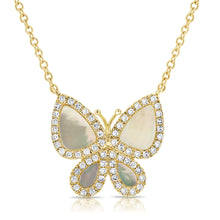 14K GOLD DIAMOND AND MOTHER OF PEARL HEIDI NECKLACE