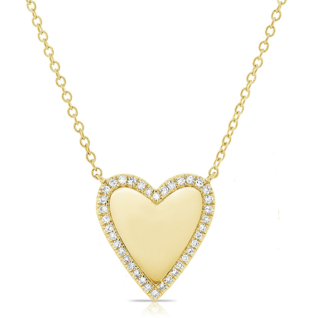 14K GOLD DIAMOND HAIDEN HEART NECKLACE