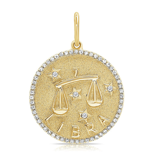 14K GOLD DIAMOND LIBRA HOROSCOPE CHARM