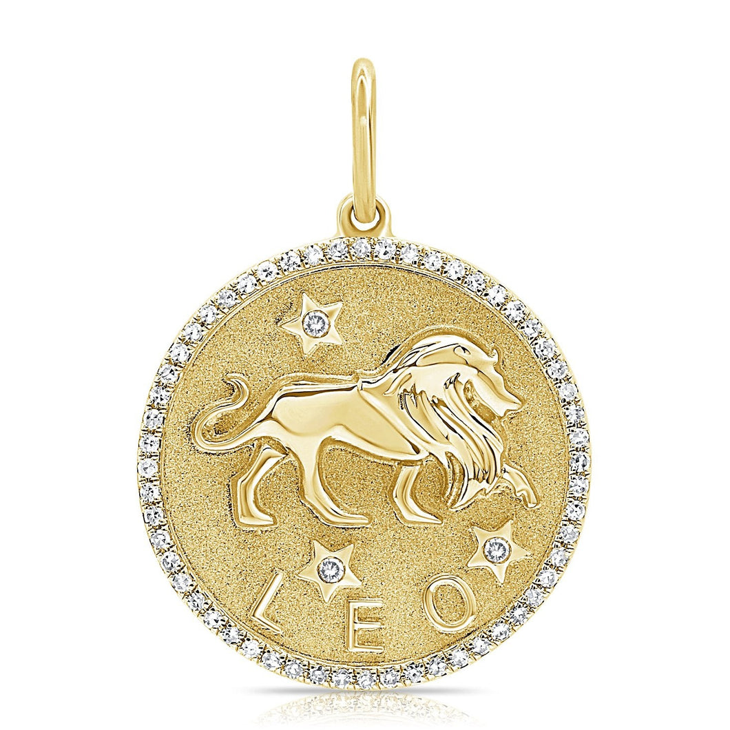 14K GOLD DIAMOND LEO HOROSCOPE CHARM
