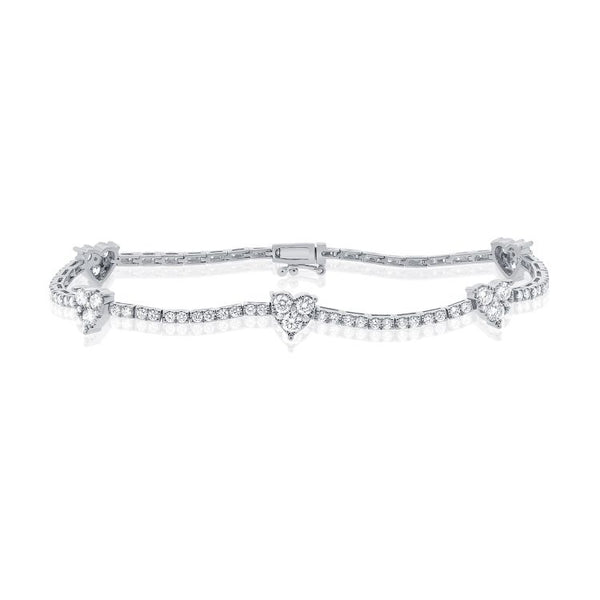 14K GOLD DIAMOND LINDSAY HEART BRACELET