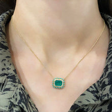 14K GOLD DIAMOND EMERALD AND TURQUOISE JULIE NECKLACE