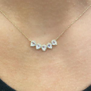 14K GOLD DIAMOND AND MOONSTONE RELLA NECKLACE