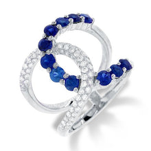 14K GOLD DIAMOND SAPPHIRE REBECCA RING