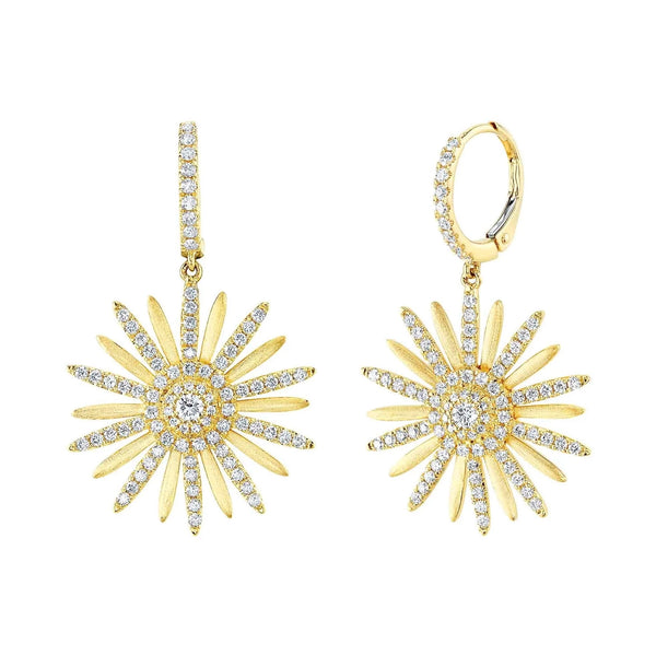 14K GOLD DIAMOND SARIT STARBURST EARRINGS