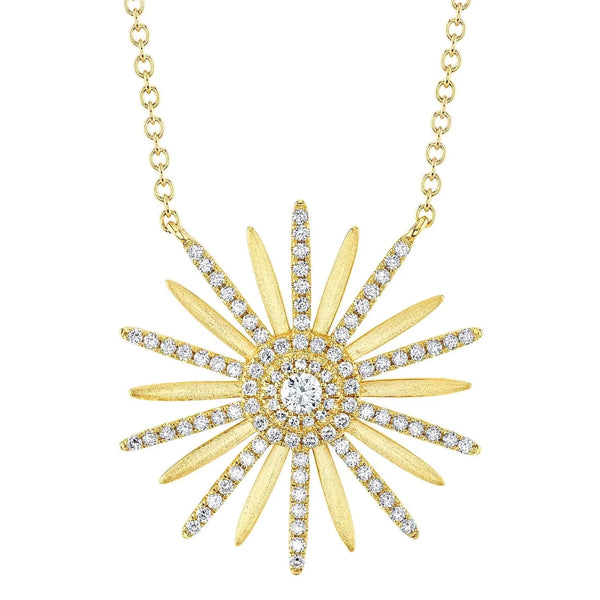 14K GOLD DIAMOND SARIT STARBURST NECKLACE