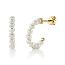 14K GOLD PEARL SMALL BLAIRE HOOPS
