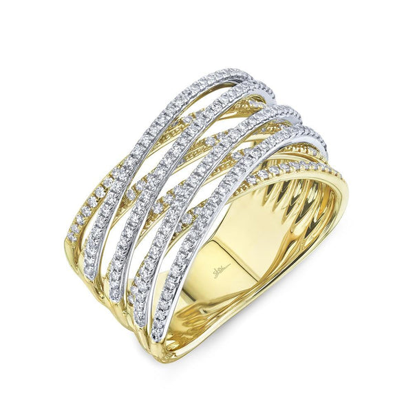 14K TWO-TONE GOLD DIAMOND STACEY RING