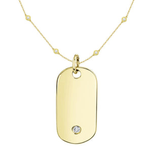 14K GOLD DIAMONDS BY THE YARD KENDRA DOG TAG NECKLACE