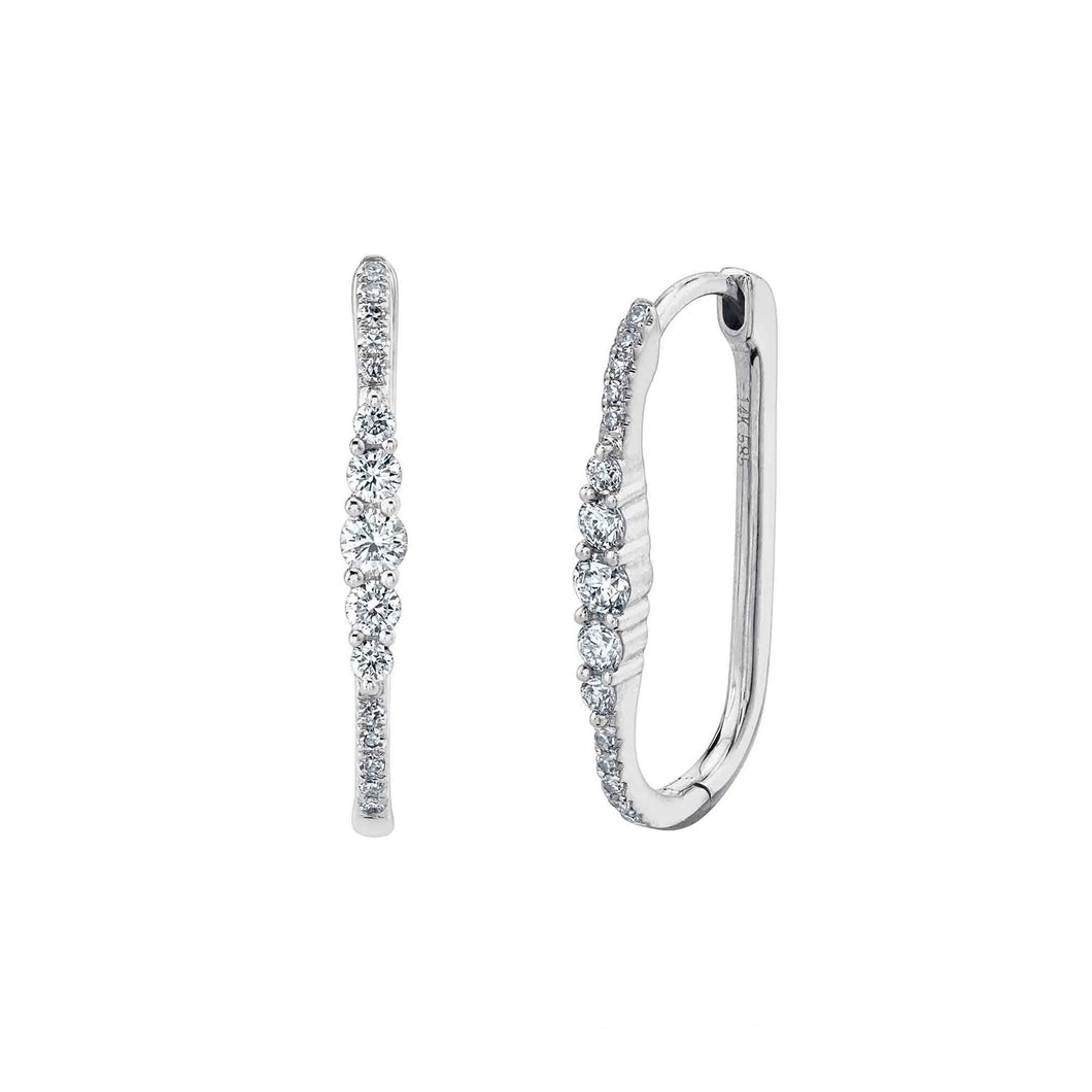 14K GOLD DIAMOND KHLOE HOOPS