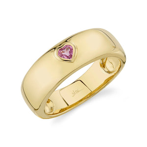 14K GOLD PINK SAPPHIRE LEXY HEART RING