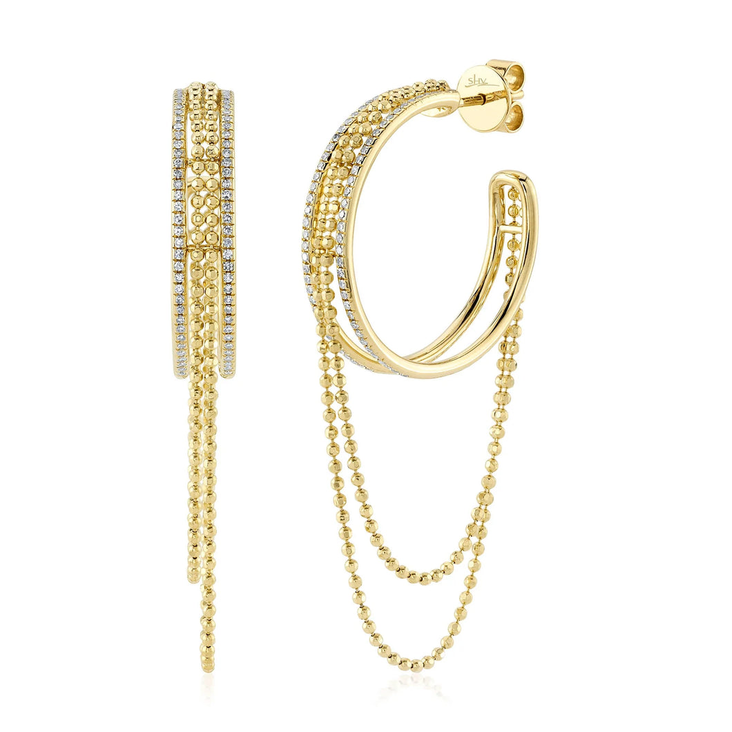 14K GOLD DIAMOND CHELSEA HOOPS