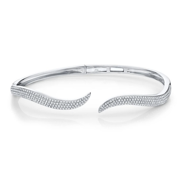 14K GOLD DIAMOND DANA WAVE BANGLE